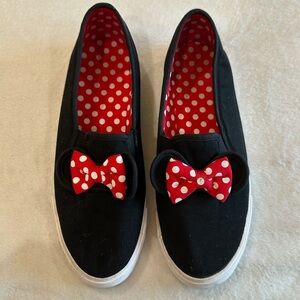 Disney Parks Minnie Mouse Black and Red Polka Dot Bow Sneakers